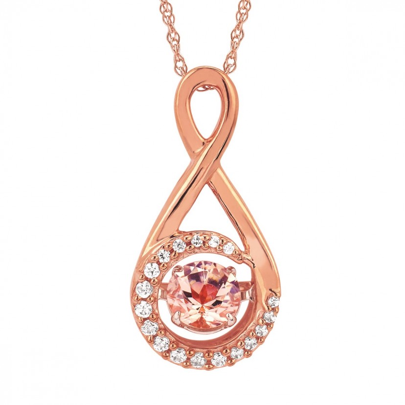 Shimmering Diamonds Morganite Pendant