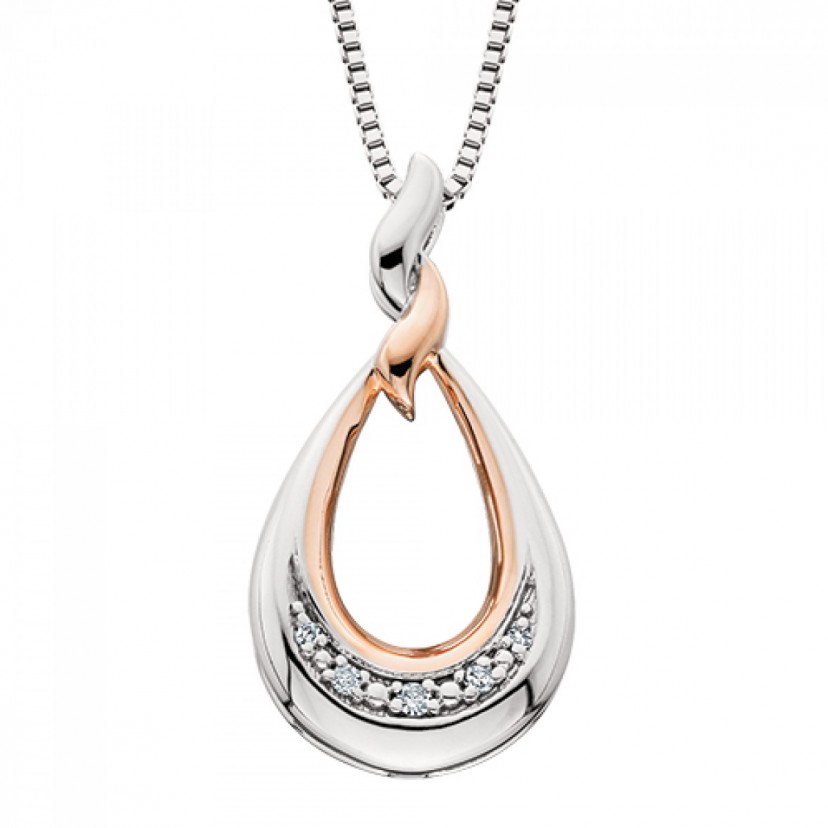 Diamond Pendant w/ Rose Gold Overlay