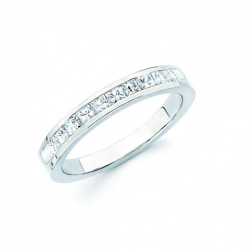 Princess Cut Channel Set Band